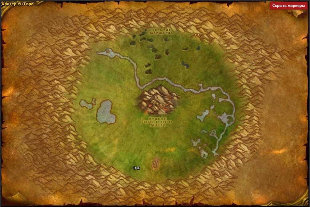 Местонахождение матки улья Гориши в Кратере Ун'Горо